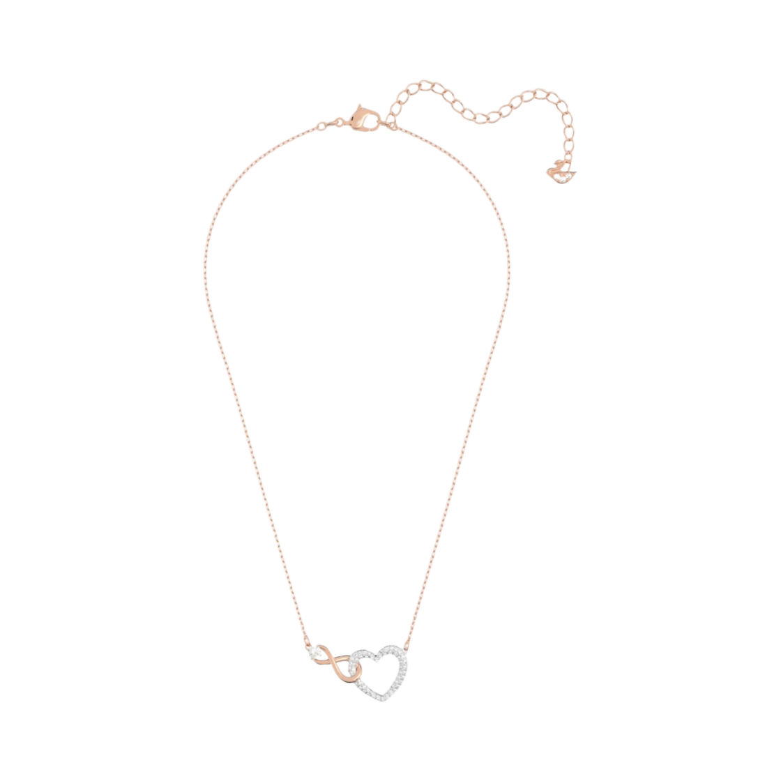 (W) 스와로브스키 인피니티 네클릭스 화이트 믹스 메탈((W) Swarovski Infinity Necklace White Mix Metal)
