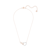 (W) Swarovski Infinity Necklace White Mix Metal