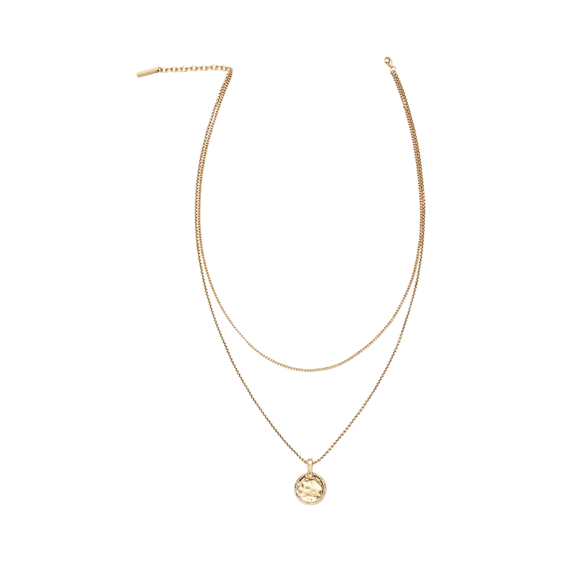 포트레이트리포트 로고 코인 펜던트 투웨이 체인 네클리스 골드(Portrait Report Logo Coin Pandant 2way Chain Necklace Gold)