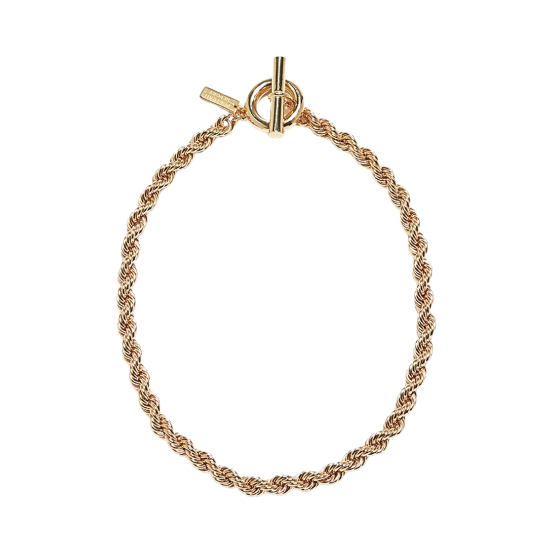 C7-046 Portrait Report Chunky Rope Chain Necklace Gold