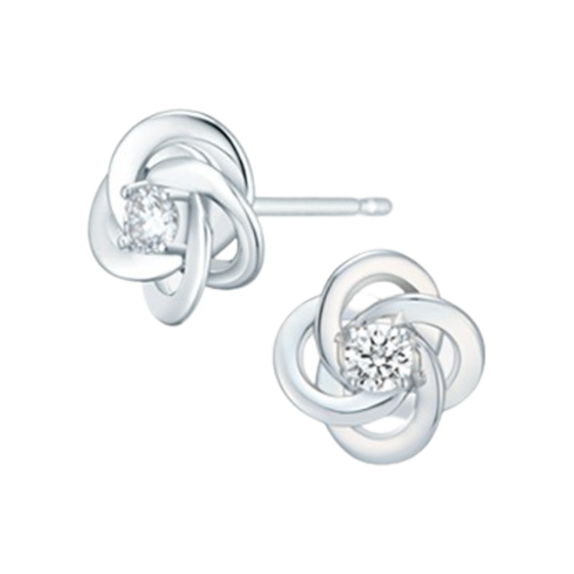 미꼬 우먼 로제 0.1 캐럿 다이아몬드 이어링 화이트 골드(Miko Women Rose 0.1 Carat Diamond Earring White Gold) - 1