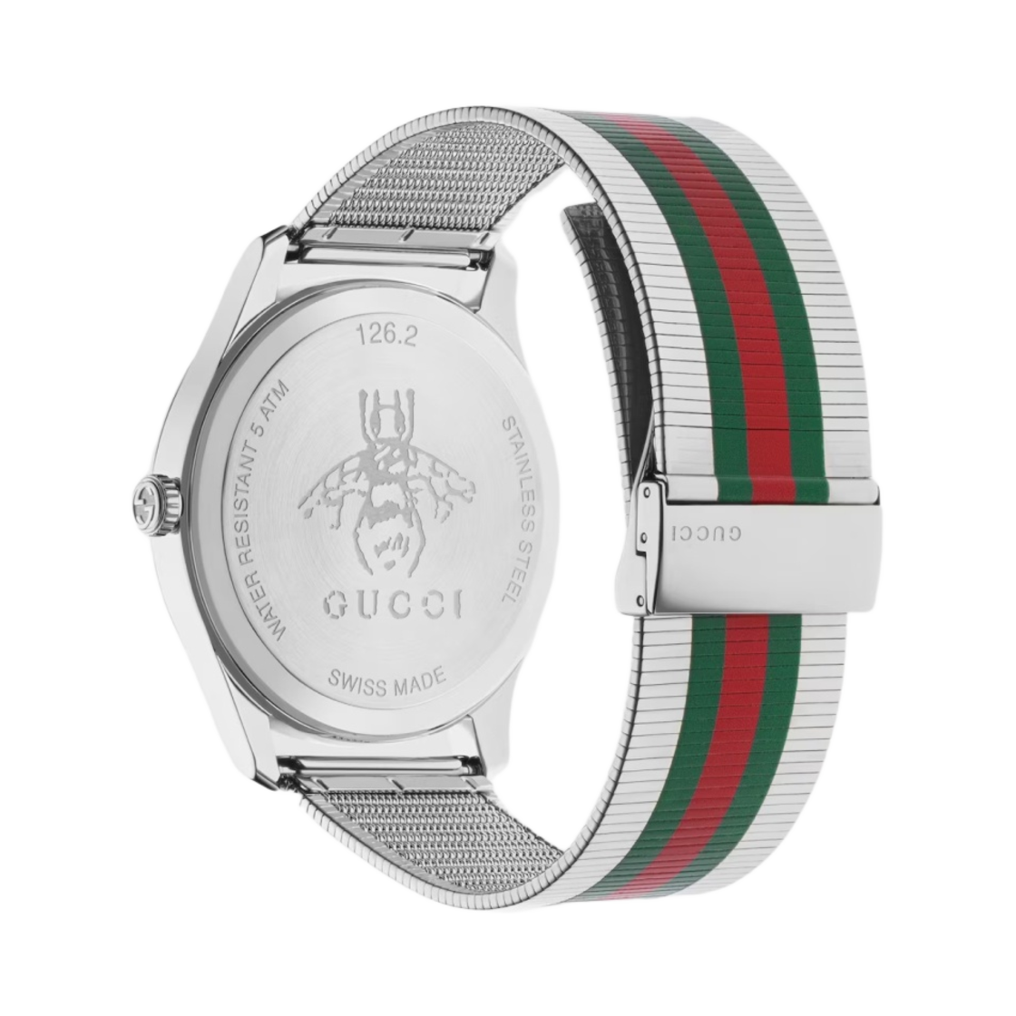 구찌 G-타임리스 쿼츠 42mm 스틸 메쉬 그린 레드(Gucci G-Timeless Quartz 42mm Steel Mesh Green Red) - 2