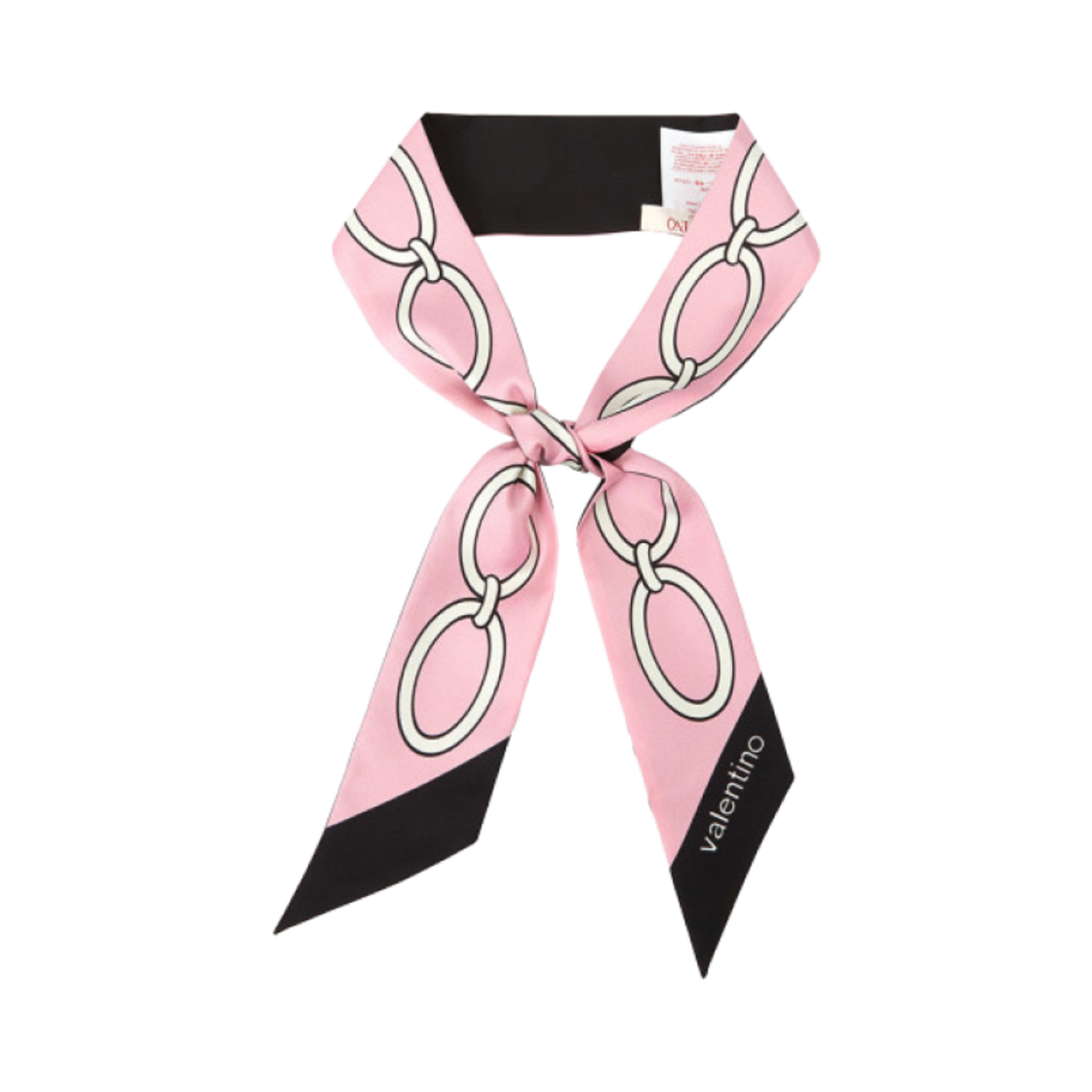 E6017MPW6Z3 (W) Valentino Silk Bandeau Scarf Pink Black - #2