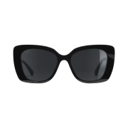 Chanel Square Sunglasses Acetate Strass & Black Frame Grey Lenses Asian Fit