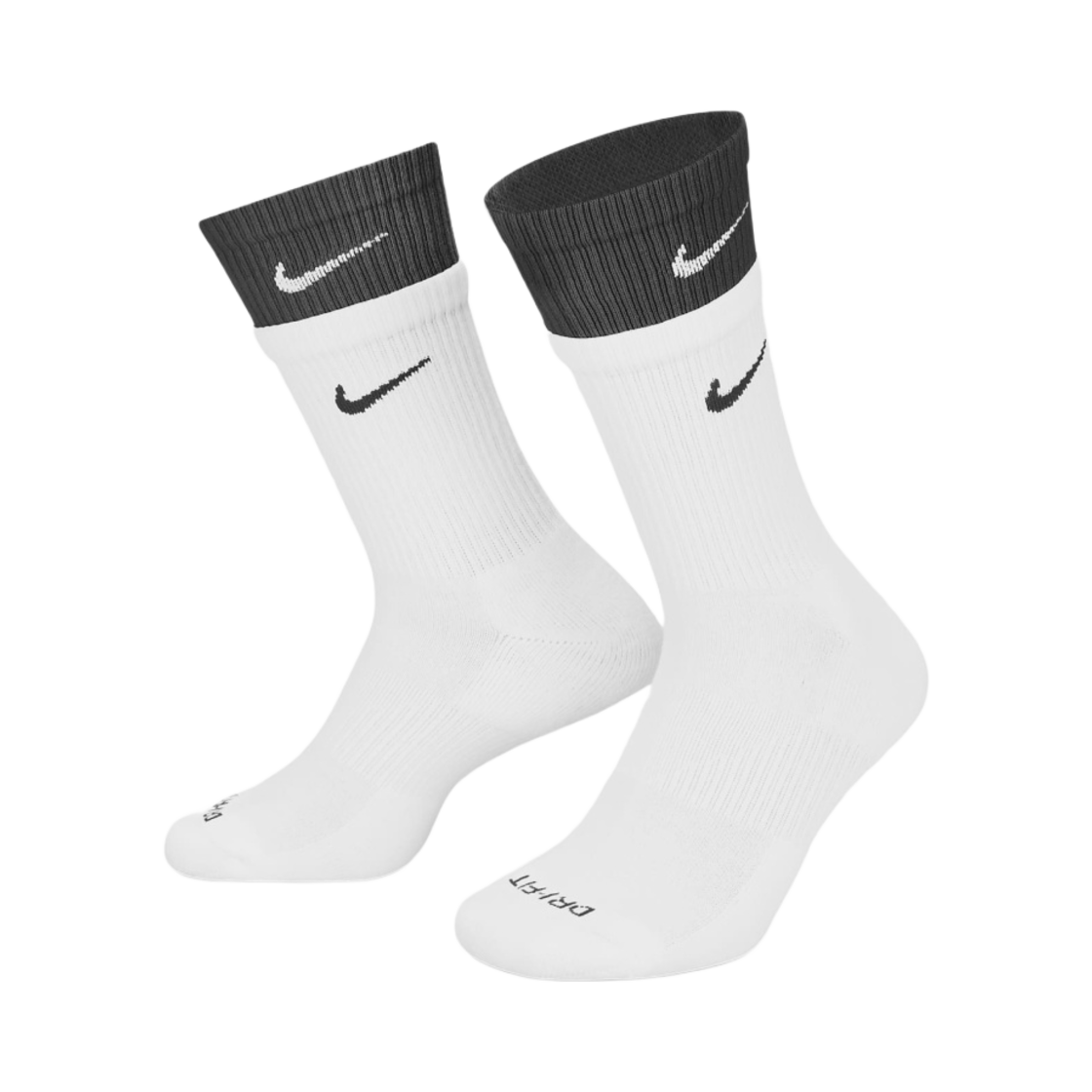 나이키 에브리데이 플러스 쿠션드 트레이닝 크루 삭스 화이트 블랙 (국내 정식 발매 제품)(Nike Everyday Plus Cushioned Training Crew Socks White Black (Korean Ver.))