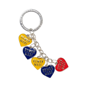 Human Made Heart Keycharm Navy Yellow Red