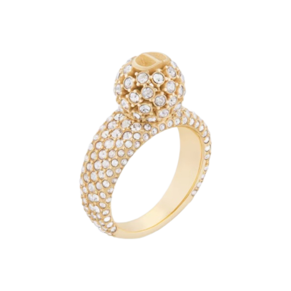 (W) 디올 벌룬 링 골드 피니쉬 메탈 실버 톤 크리스탈((W) DiorBalloon Ring Gold Finish Metal Silver Tone Crystals) - 1