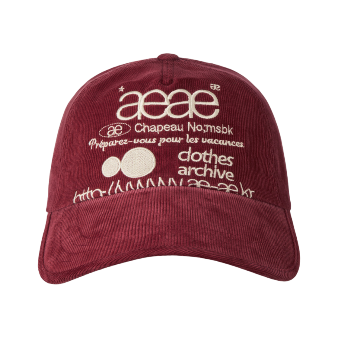 에이에이 웹 로고 코듀로이 캡 버건디(Aeae Web Logo Corduroy Cap Burgundy)