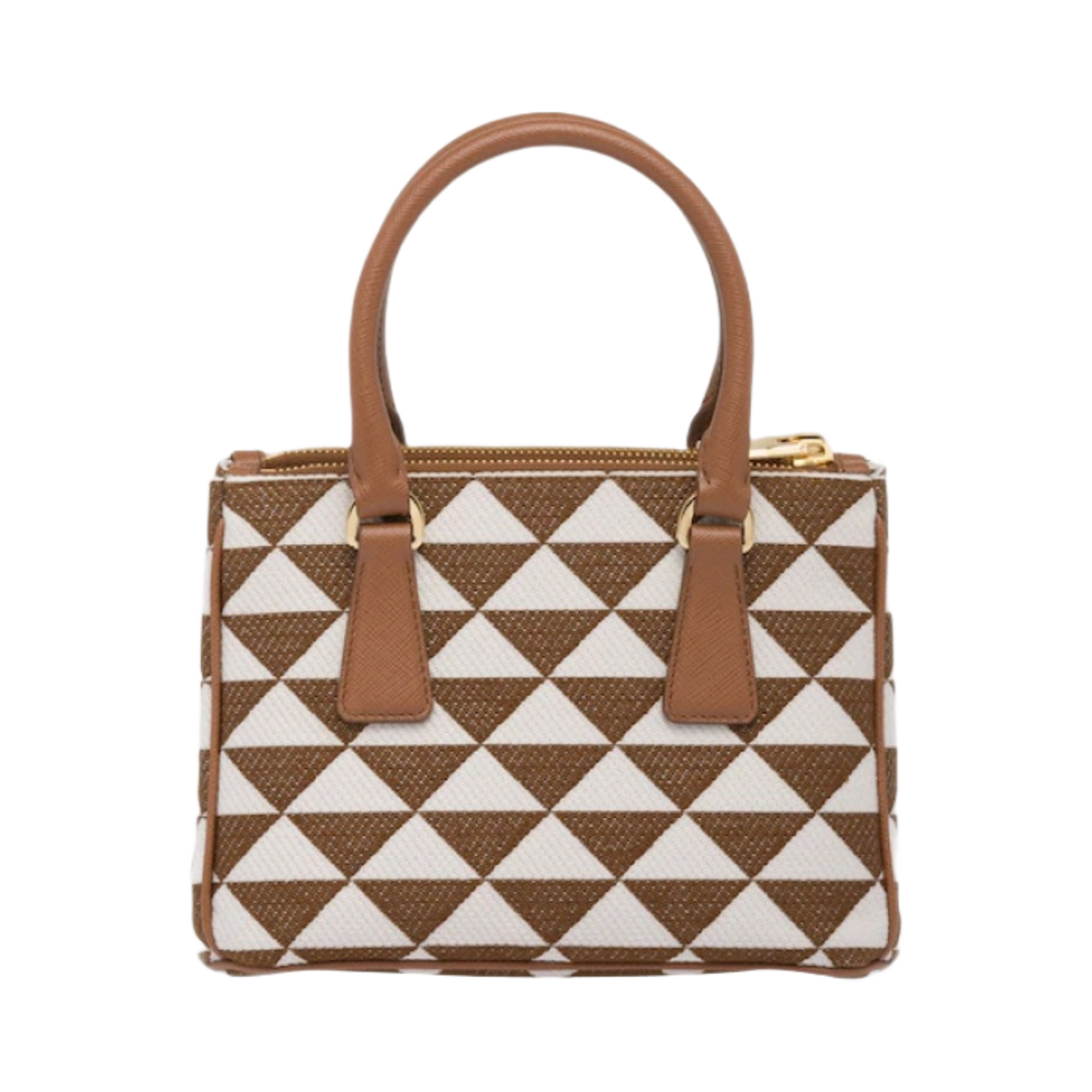 프라다 심볼 자수 패브릭 미니백 토바코 초크 화이트(Prada Symbole Embroidered Fabric Mini Bag Tobacco Chalk White) - 2