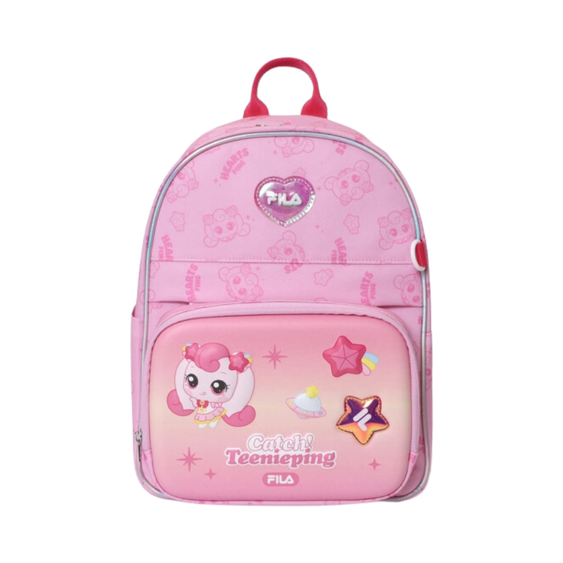 (Kids) 휠라 x 캐치! 티니핑 투웨이 백팩 하츄핑 핑크((Kids) Fila x Catch! Teenieping 2Way Backpack Heartsping Pink)