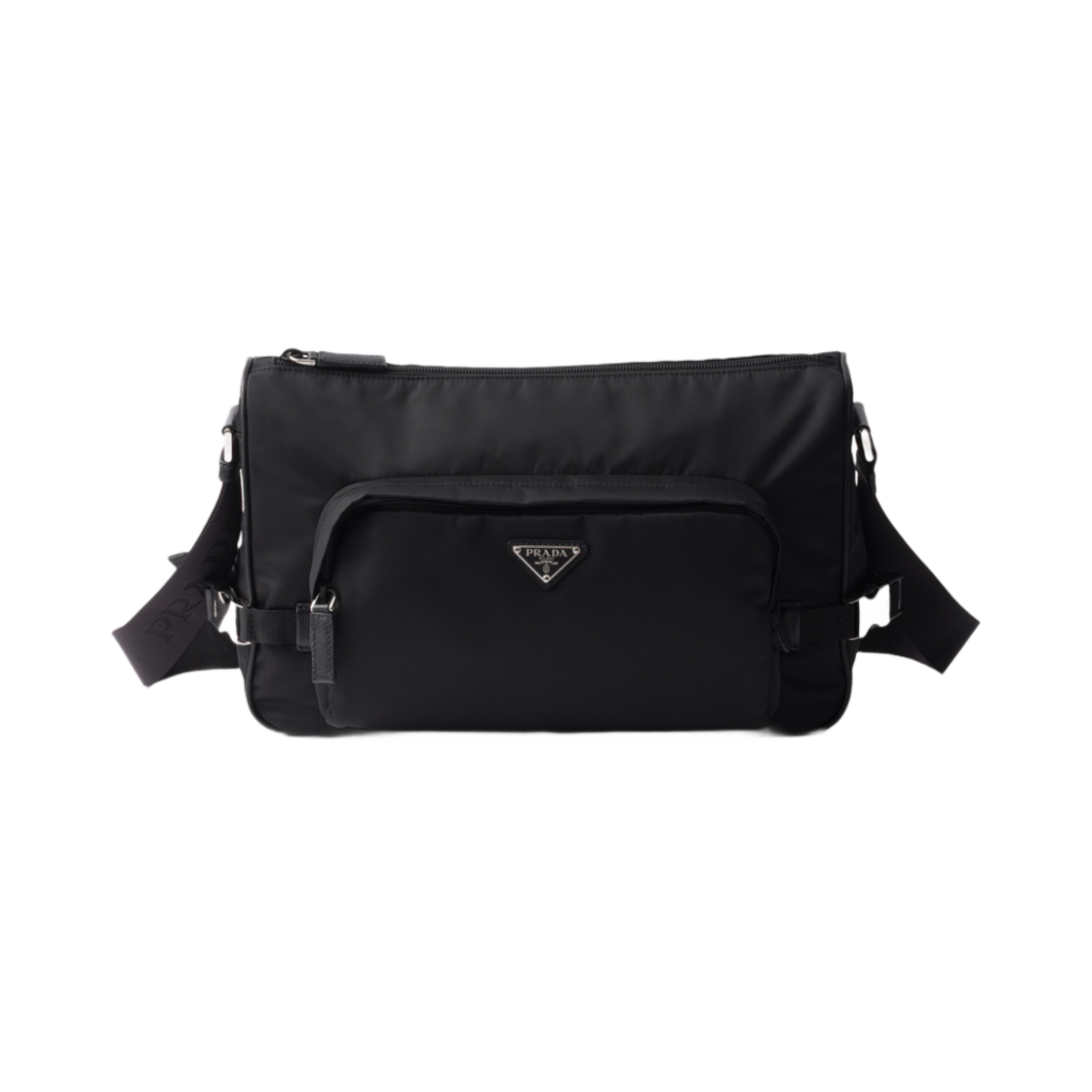 프라다 라지 리나일론 앤 사피아노 레더 숄더백 블랙(Prada Large Re-Nylon and Saffiano Leather Shoulder Bag Black) - 1