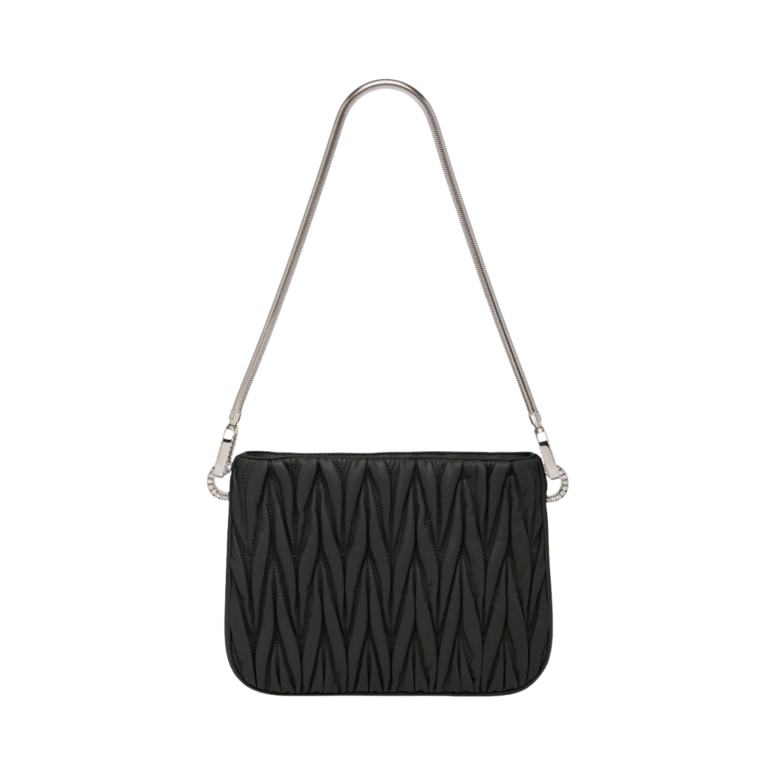 미우 미우 쌔씨 마테라쎄 나파 가죽 핸드백 블랙(Miu Miu Sassy Matelasse Nappa Leather Handbag Black) - 2