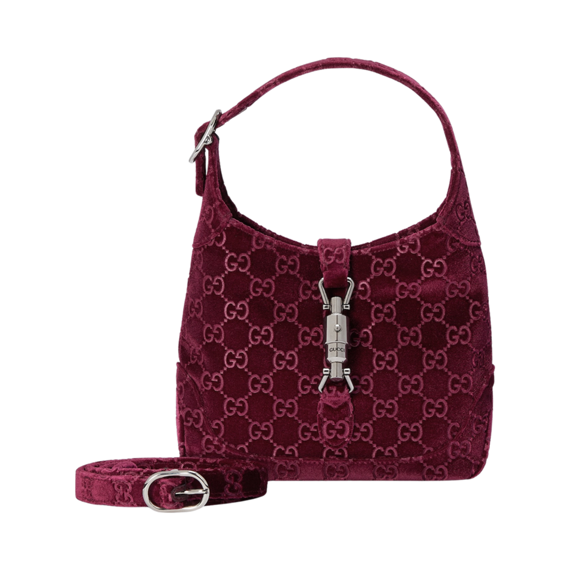 구찌 재키 1961 스몰 숄더백 버건디 GG 벨벳(Gucci Jackie 1961 Small Shoulder Bag Burgundy GG Velvet) - 3