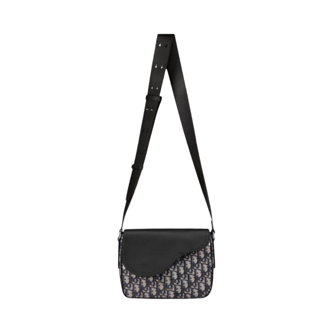 디올 미니 새들 메신저백 그레인드 카프스킨 & 베이지 블랙 디올 오블리크 자카드 블랙(Dior Mini Saddle Messenger Bag Grained Calfskin & Beige Black Dior Oblique Jacquard Black) - 4