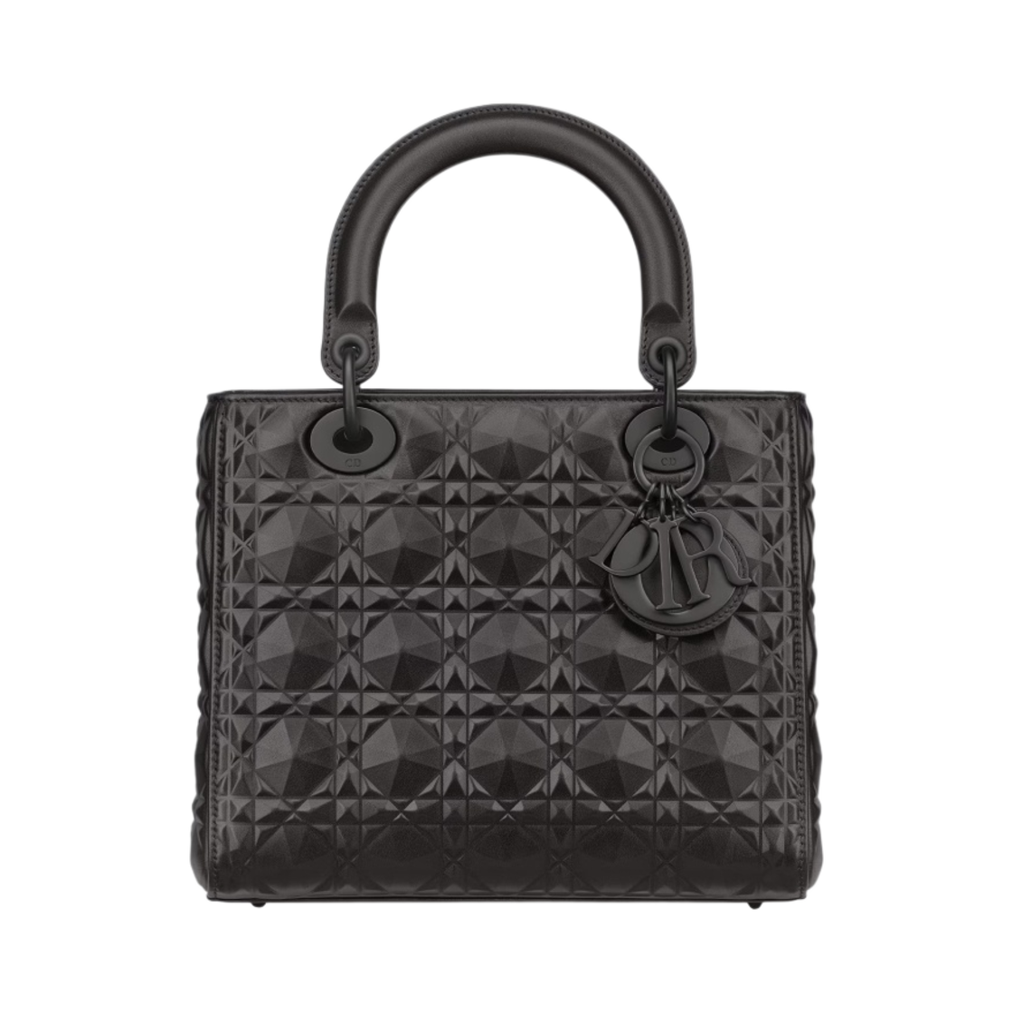 디올 미디움 레이디 백 까나쥬 카프스킨 다이아몬드 모티프 블랙(Dior Medium Lady Bag Cannage Calfskin Diamond Motif Black) - 1
