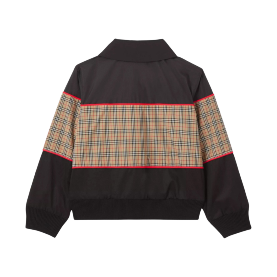 (키즈) 버버리 체크 패널 테크니컬 해링턴 자켓 블랙((Kids) Burberry Check Panel Technical Harrington Jacket Black) - 2