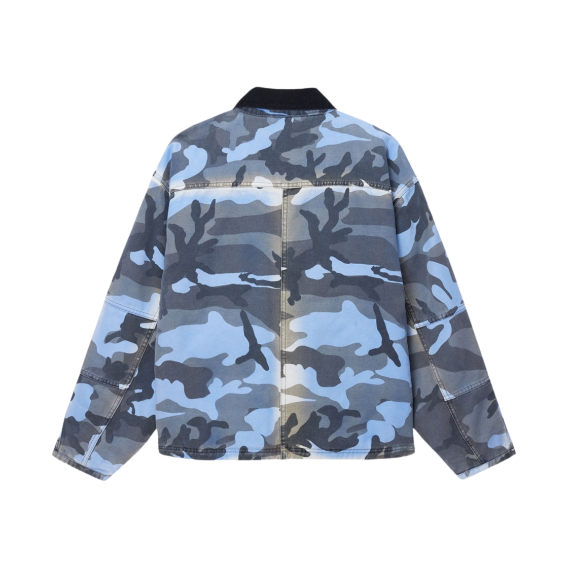 스투시 스프레이 다이 캔버스 샵 자켓 블루 카모(Stussy Spray Dye Canvas Shop Jacket Blue Camo) - 2