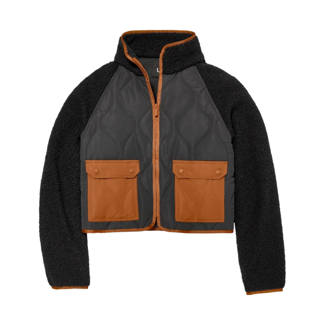 1144532-TIHR (W) UGG Dayana Quilted Fluff Jacket Tar Ink Hardwood