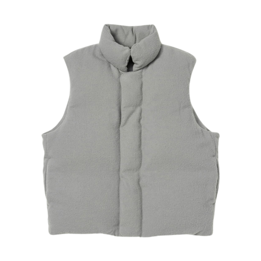 Auralee Brushed Alpaca Wool Down Vest Light Gray