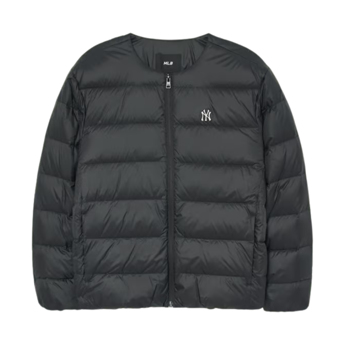 MLB 베이직 U넥 구스 라이트웨이트 푸퍼 자켓 뉴욕 양키스 블랙(MLB Basic U Neck Goose Lightweight Puffer Jacket New York Yankees Black)