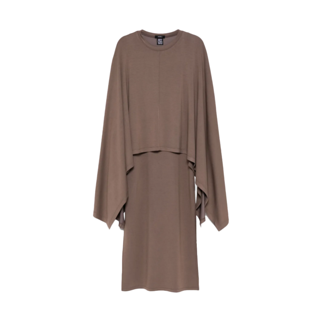 고엔제이 골지 U넥 케이프 슬리블리스 드레스 브라운(GOEN.J Ribbed U-Neck Cape Sleeveless Dress Brown)