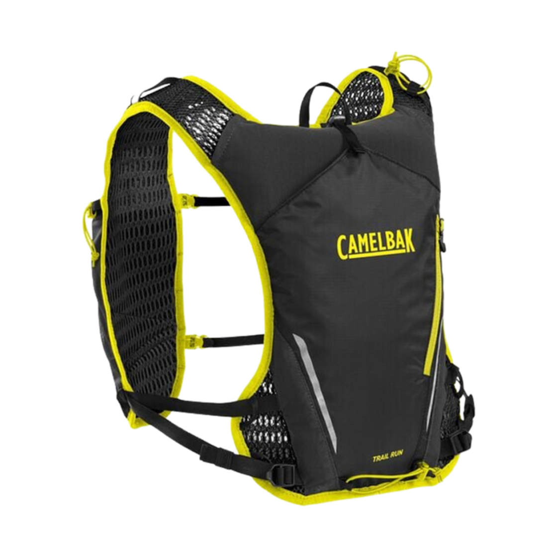 카멜백 트레일 런 베스트 블랙 세이프티 옐로우 (500ml 퀵 스토우 플라스크 2개 포함)(Camelbak Trail Run Vest Black Safety Yellow (With Set of 2 500ml Quick Stow Flasks))