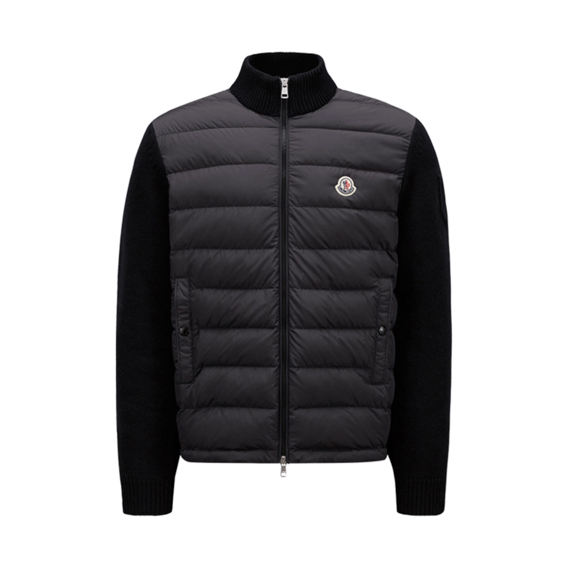 몽클레르 패딩 코튼 집업 가디건 블랙 - 24SS(Moncler Padded Cotton Zip-Up Cardigan Black - 24SS)