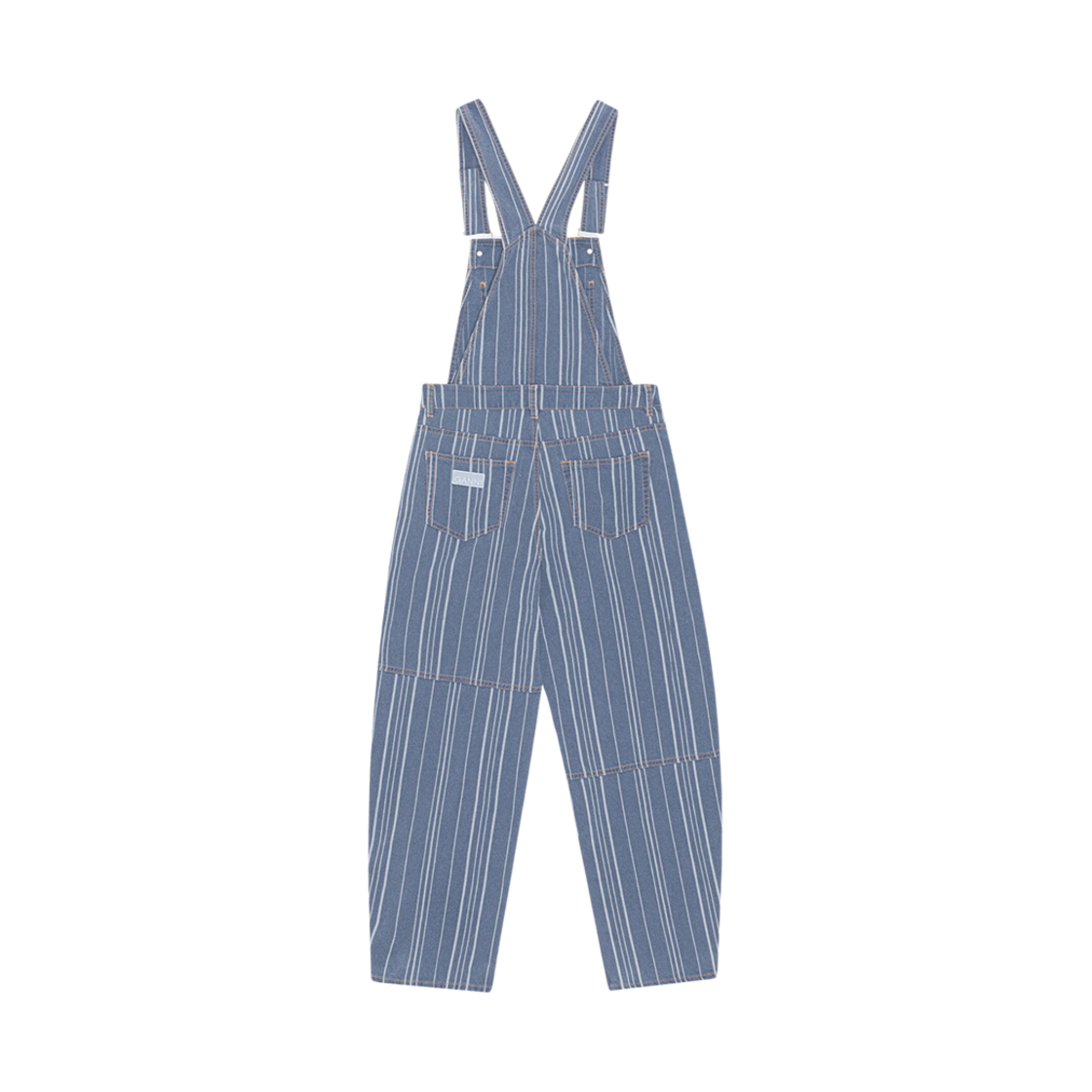 (W) 가니 라이트 스트라이프 데님 오버롤 미드 블루 스톤((W) Ganni Light Stripe Denim Overalls Mid Blue Stone) - 2