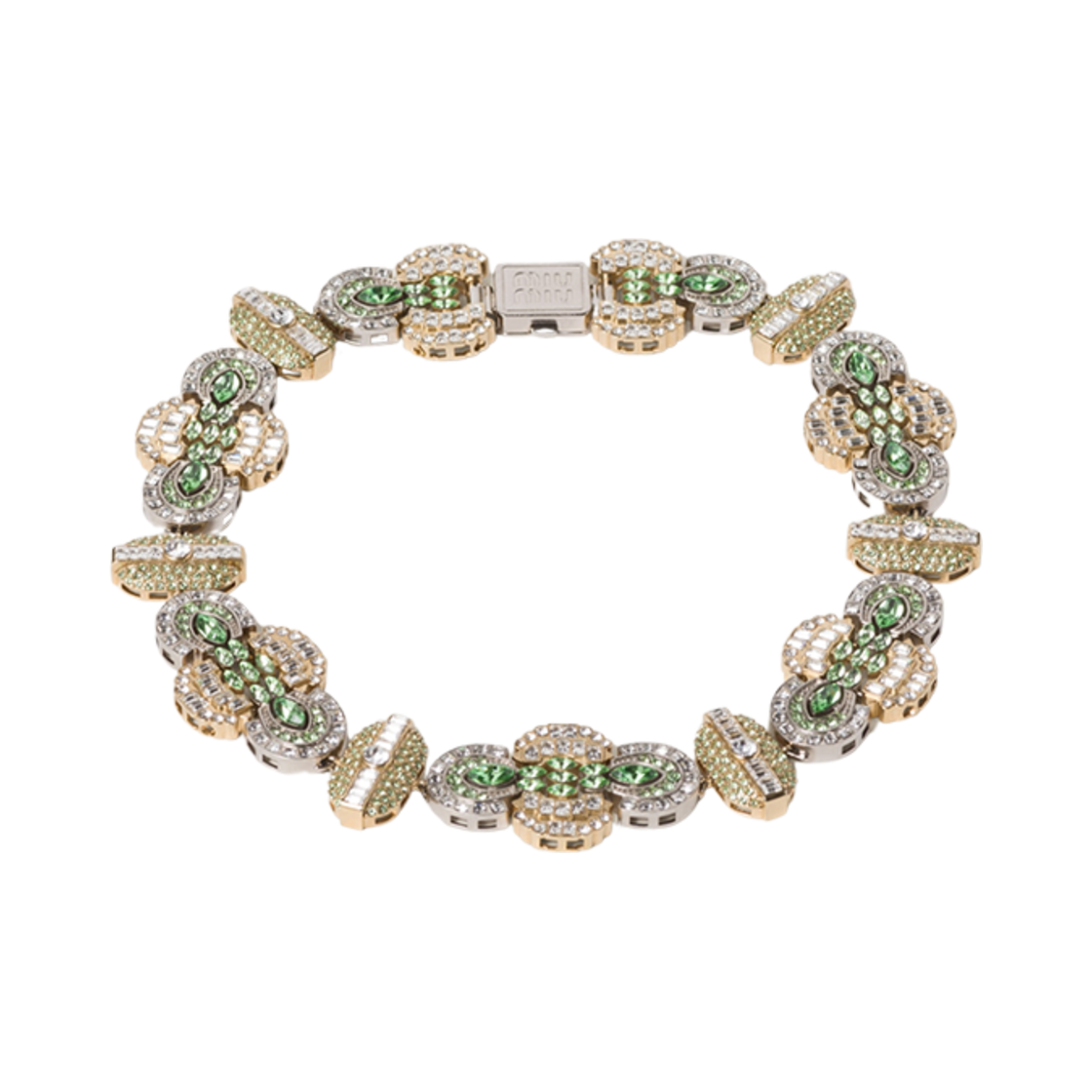 (W) 미우 미우 메탈 네클리스 크리스탈 페리도트((W) Miu Miu Metal Necklace Crystal Peridot) - 1