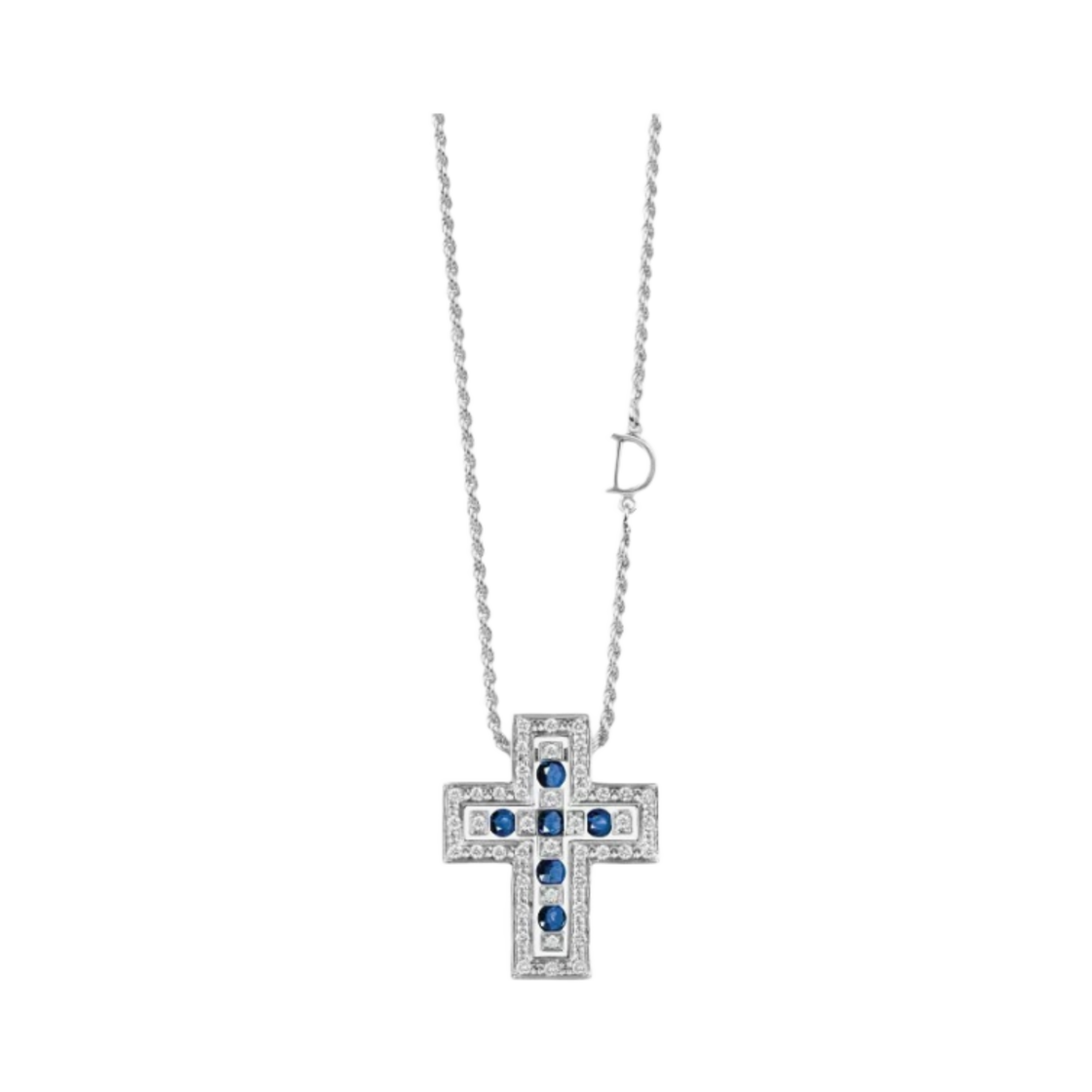 다미아니 벨에포크 다이아몬드 사파이어 네클리스 화이트 골드(Damiani Belle Epoque Diamonds Sapphires Necklace White Gold)