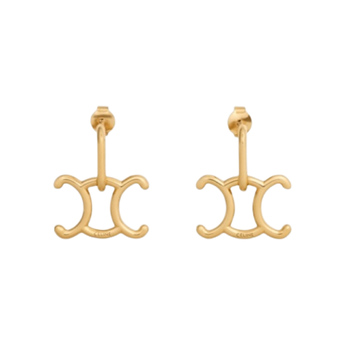 460XI6BRA-35OR Celine Triomphe Lock Earrings in Brass with Gold Finish Gold