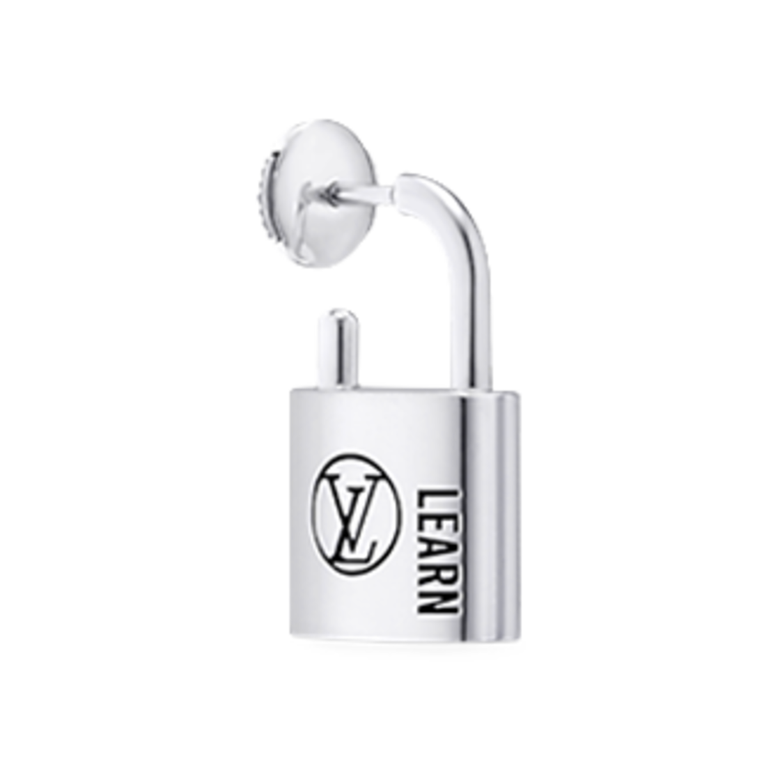 (W) 루이비통 실버 락킷 이어링 스털링 실버 블랙 래커 실버((W) Louis Vuitton Silver Lockit Earring Sterling Silver Black Laquered Silver) - 2