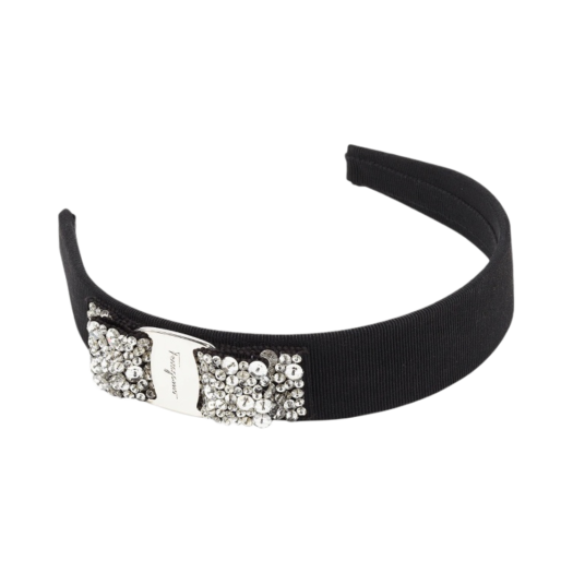 (W) Ferragamo Vara Hairband Black