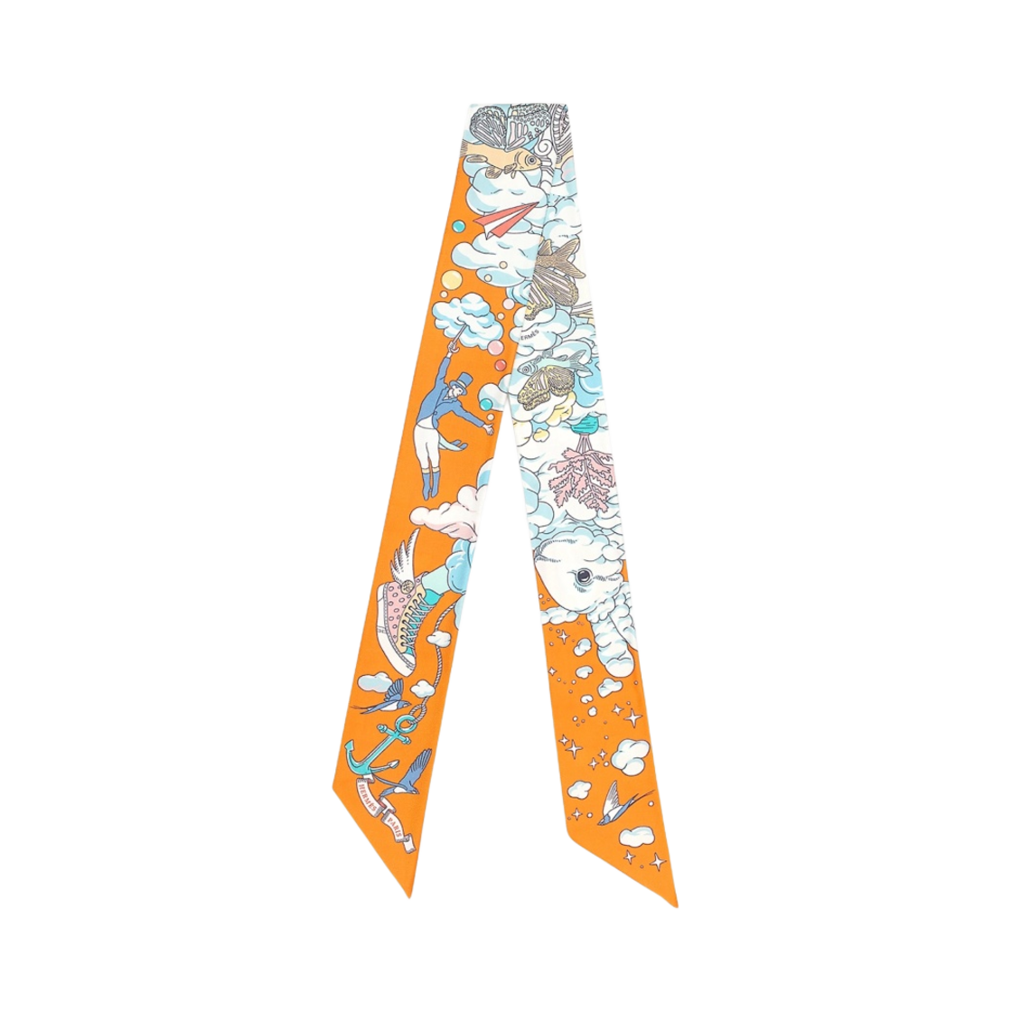 (W) 에르메스 쉬르 몬 뉘아주 트윌리 아브리꼬 블루 멀티꼴로르((W) Hermes Sur Mon Nuage Twilly Abricot Bleu Multicolore) - 1