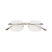 Hangle Blue Light Oversize Silver Titan Square Rimless