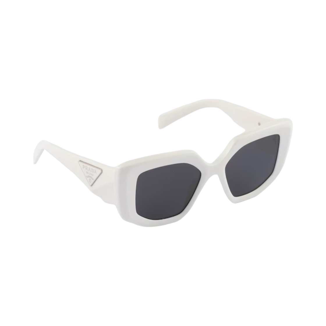 (W) 프라다 심볼 선글라스 슬레이트 그레이 렌즈 초크 화이트 아세테이트((W) Prada Symbol Sunglasses Slate Grey Lenses Chalk White Acetate) - 2