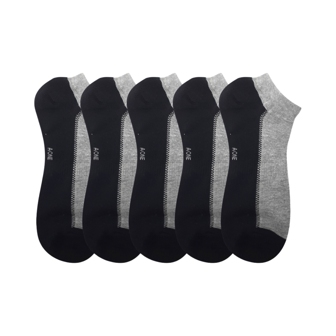[3% 적립] 에이원 미니멀 투톤 스니커즈 양말 5팩 블랙([3% 적립] Aone Minimal No-Show Socks 5-Pack Black)