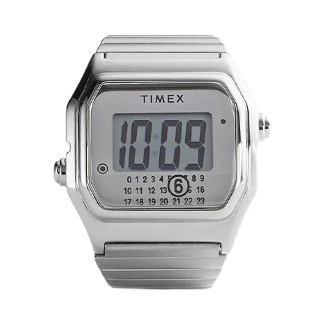 타이맥스 x MM6 메종 마르지엘라 링 디지털 워치 스테인리스 스틸(Timex x MM6 Maison Margiela Ring Digital Watch Stainless Steel)