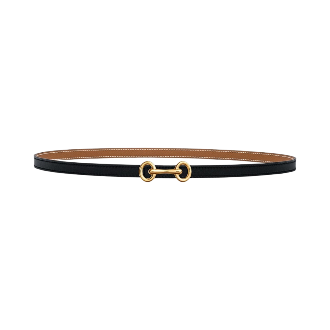 (W) 에르메스 헤리티지 벨트 버클 & 리버서블 가죽 스트랩 13mm & 골드 누아 골드((W) Hermes Heritage Belt Buckle & Reversible Leather Strap 13mm & Gold Noir Gold) - 1