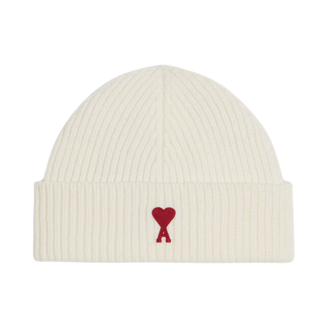 아미 하트 로고 울 비니 오프 화이트 레드(AMI de Coeur Wool Beanie Off White Red) - 1