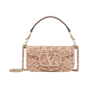 Valentino Loco Embroidered Small Shoulder Bag Rose Mist