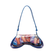 (W) Diesel Play Shoulder Crossbody Bag in Poster Print PU Blue