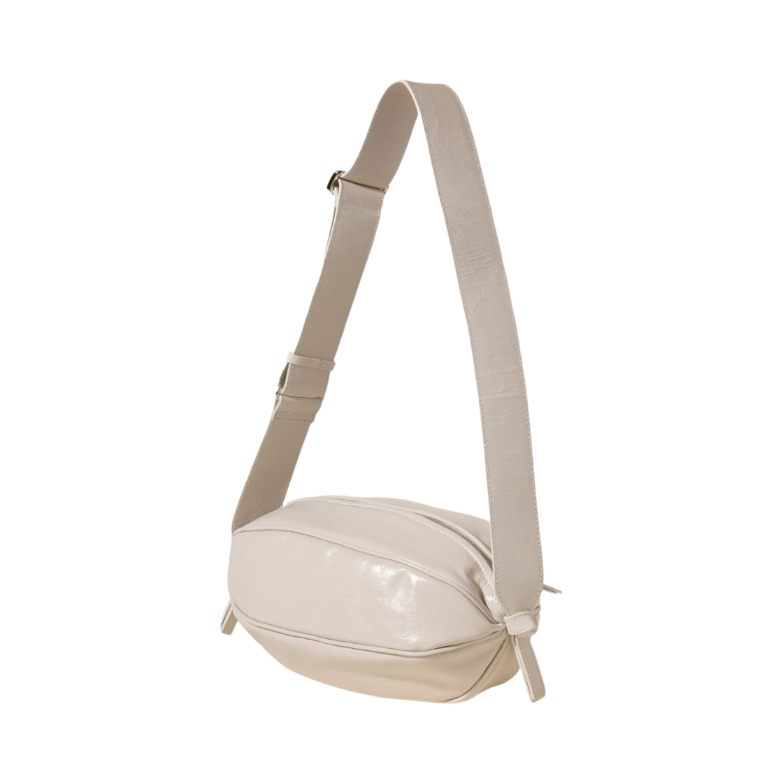 헤레우 보야 L 디스트레스드 볼 쉐이프 크로스바디백 아이스(Hereu Boya L Distressed Ball-Shaped Crossbody Bag Ice)