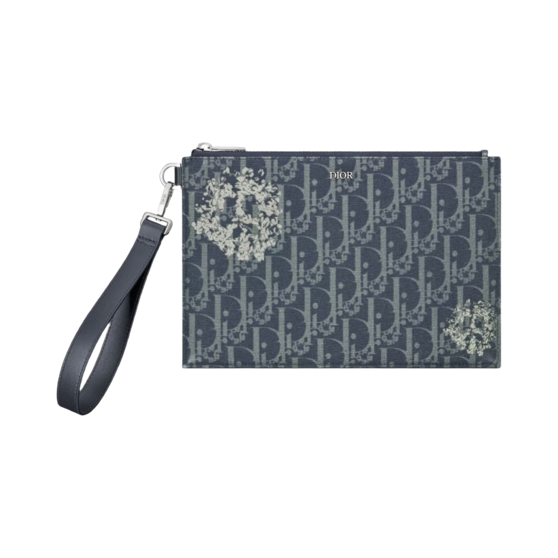 디올 x 데님 티어스 A5 파우치 데님 블루 디올 오블리크 피스 사인 디올 티어스(Dior x Denim Tears A5 Pouch Denim Blue Dior Oblique And Peace Sign Dior Tears) - 1