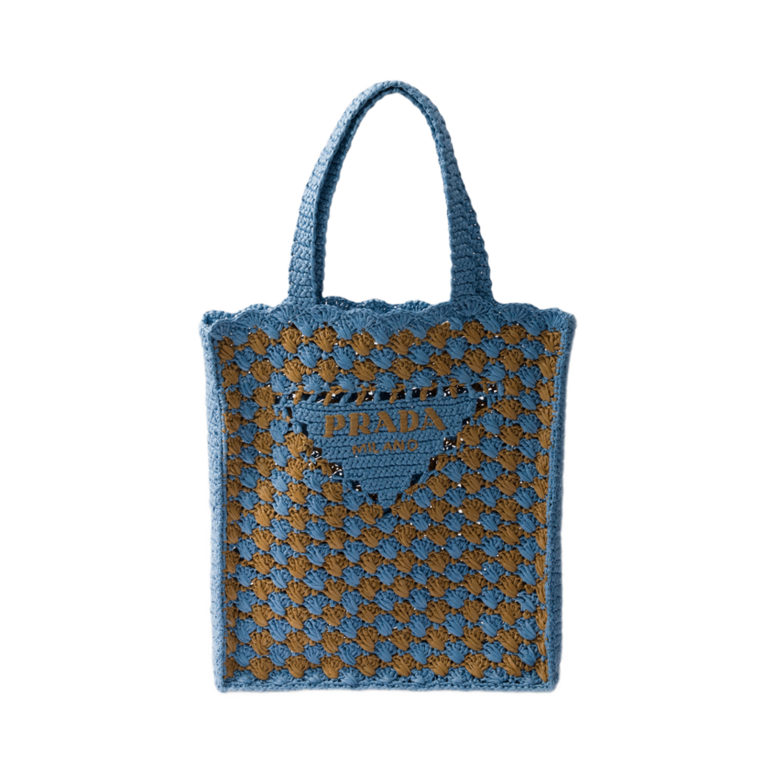 프라다 크로쉐 토트백 셀레스트 카라멜(Prada Crochet Tote Bag Celeste Caramel) - 1