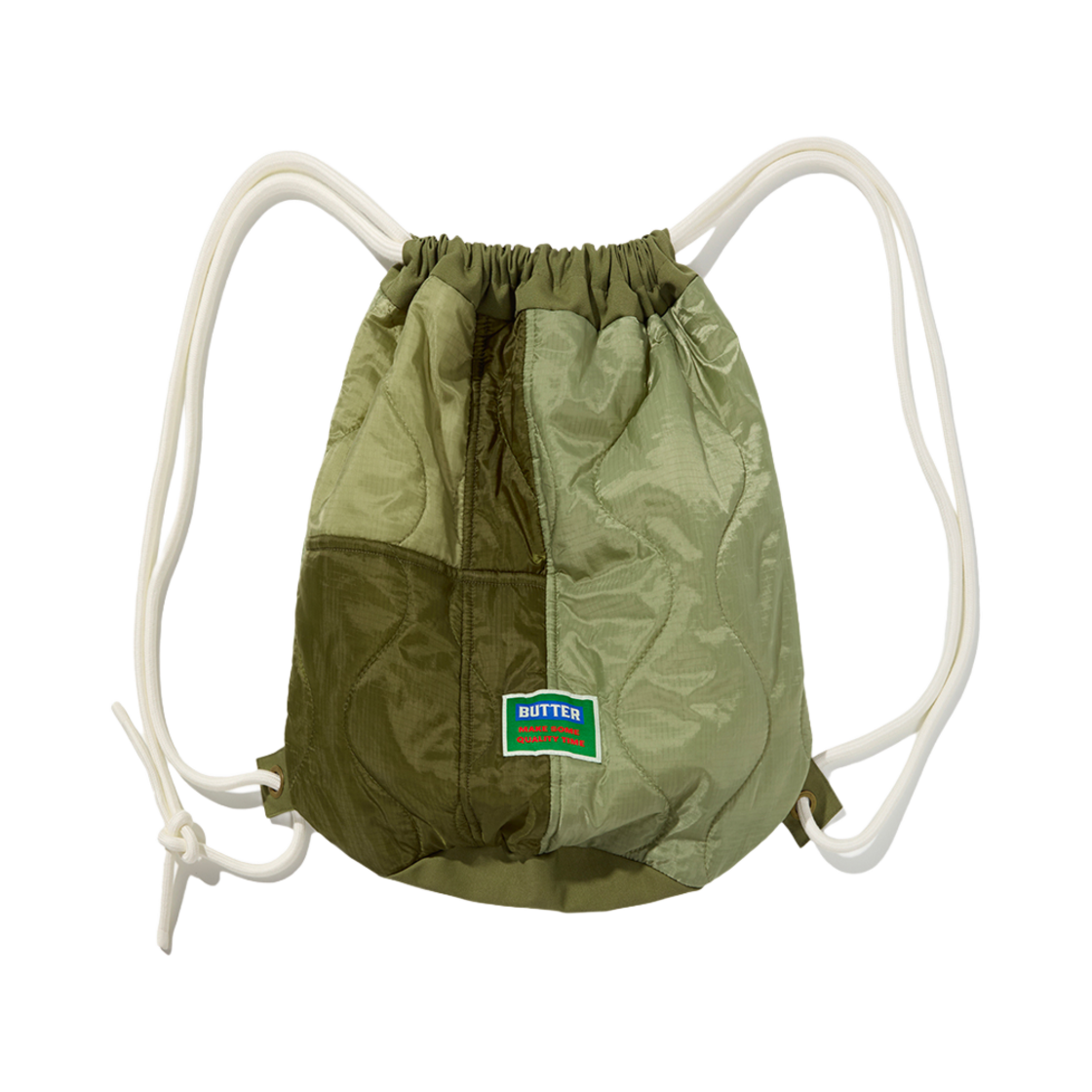 그린버터 퀼티드 드로우스트링 백 카키(Greenbutter Quilted Drawstring Bag Khaki)
