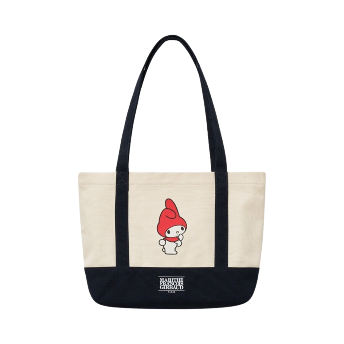 마리떼 프랑소와 저버 x 마이 멜로디 클래식 로고 캔버스 숄더백 블랙(Marithe Francois Girbaud x My Melody Classic Logo Canvas Shoulder Bag Black)