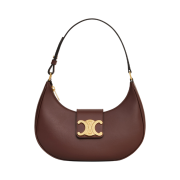 Celine Ava Triomphe Soft Bag in Smooth Calfskin Chestnut