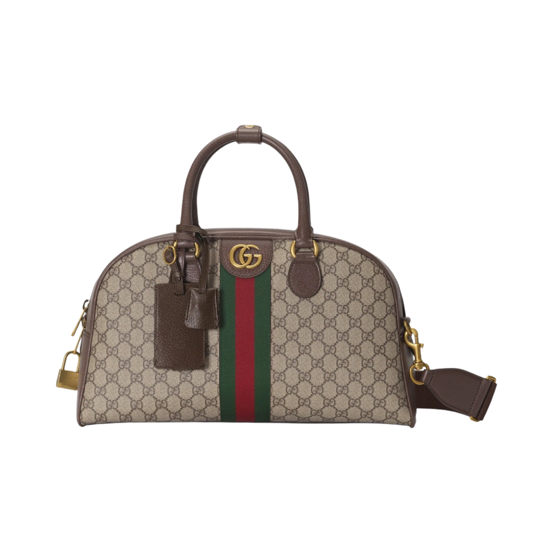 구찌 GG 슈프림 캔버스 사보이 미디움 볼링백 베이지 에보니(Gucci GG Supreme Canvas Savoy Medium Bowling Bag Beige Ebony) - 1