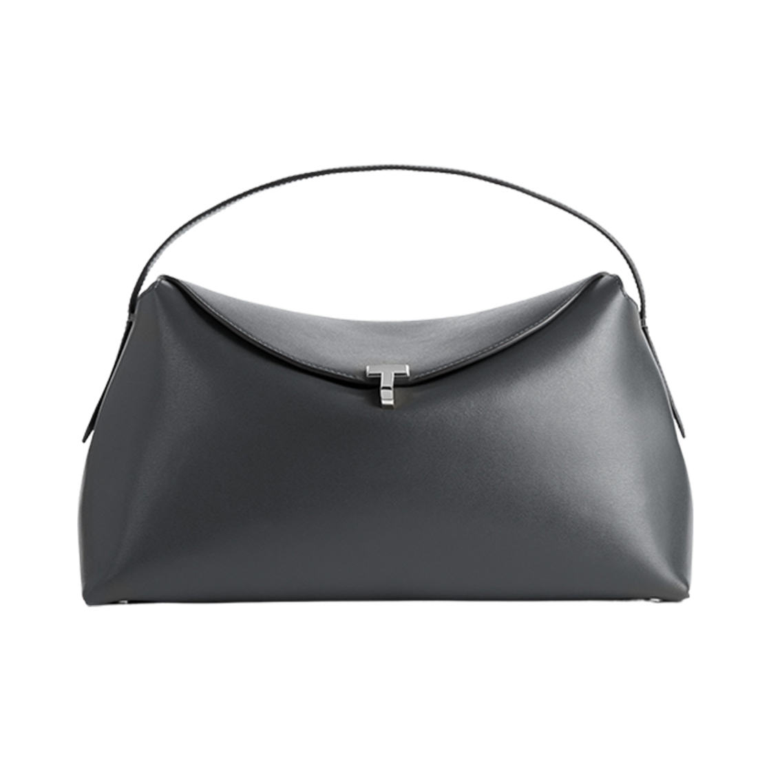 234-WAL956-LE0025-026 Toteme T-Lock Leather Top Handle Shark